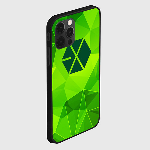 Чехол iPhone 12 Pro Exo green poly / 3D-Черный – фото 2