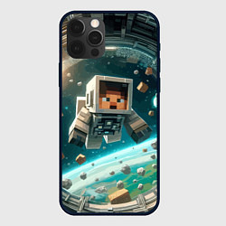 Чехол для iPhone 12 Pro An astronaut in outer space - Minecraft, цвет: 3D-черный