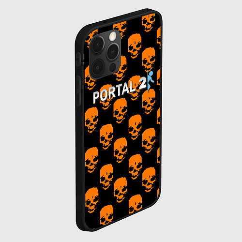 Чехол iPhone 12 Pro Portal skull pattern / 3D-Черный – фото 2