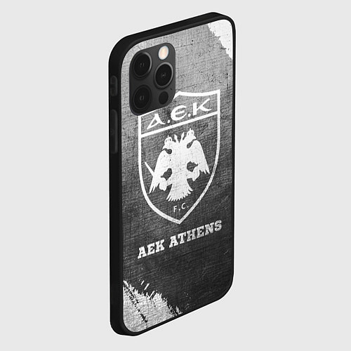 Чехол iPhone 12 Pro AEK Athens - grey gradient / 3D-Черный – фото 2