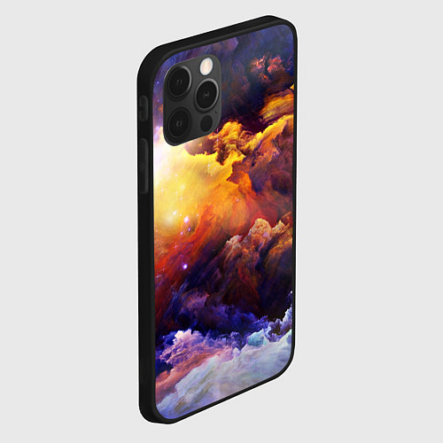 Чехол iPhone 12 Pro Абстрактные космические краски / 3D-Черный – фото 2