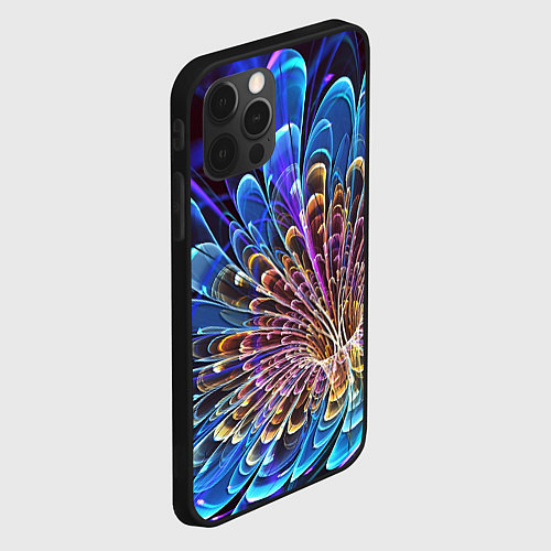 Чехол iPhone 12 Pro Оптический цветок узор / 3D-Черный – фото 2