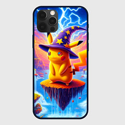 Чехол для iPhone 12 Pro Pikachu in a stargazers hat, цвет: 3D-черный