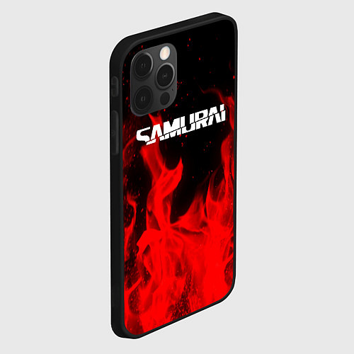 Чехол iPhone 12 Pro Samurai fire red / 3D-Черный – фото 2