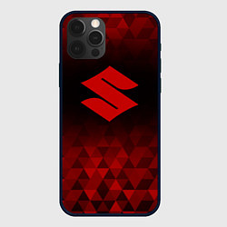 Чехол для iPhone 12 Pro Suzuki red poly, цвет: 3D-черный