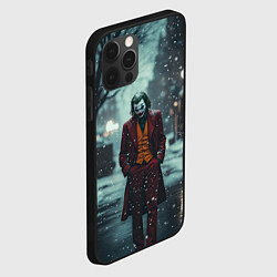 Чехол для iPhone 12 Pro Грустный Джокер под снегопадом, цвет: 3D-черный — фото 2