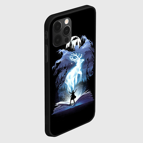 Чехол iPhone 12 Pro Harry Potter patronus and dementors / 3D-Черный – фото 2