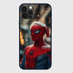 Чехол для iPhone 12 Pro New year Spider-man, цвет: 3D-черный