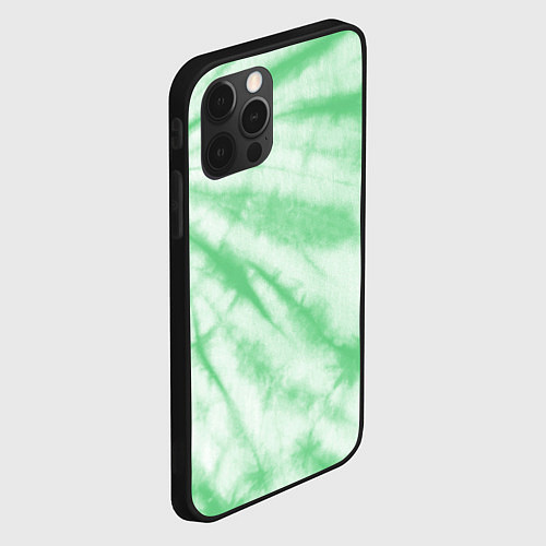 Чехол iPhone 12 Pro Салатовый тай дай / 3D-Черный – фото 2