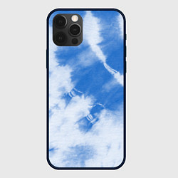 Чехол для iPhone 12 Pro Синий тай дай, цвет: 3D-черный