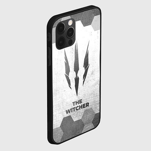 Чехол iPhone 12 Pro The Witcher - white gradient / 3D-Черный – фото 2