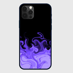 Чехол для iPhone 12 Pro Абстрактный фиолетовый огонь, цвет: 3D-черный