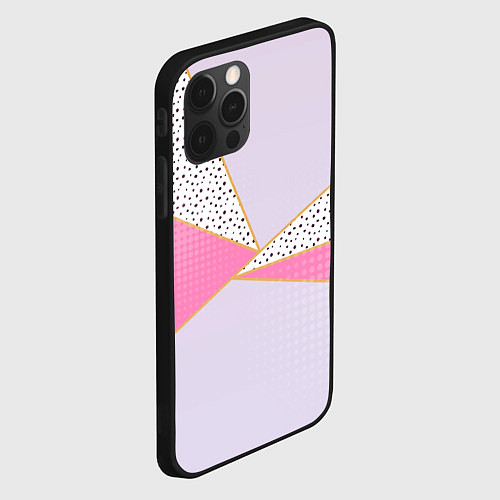 Чехол iPhone 12 Pro Геометрическая абстракция с треугольниками и пятни / 3D-Черный – фото 2