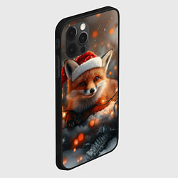 Чехол для iPhone 12 Pro Новогодняя лисичка и огоньки, цвет: 3D-черный — фото 2
