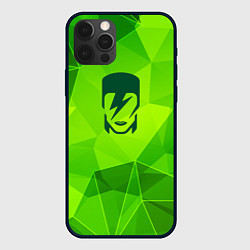 Чехол для iPhone 12 Pro David Bowie green poly, цвет: 3D-черный