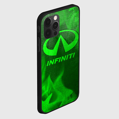 Чехол iPhone 12 Pro Infiniti - green gradient / 3D-Черный – фото 2