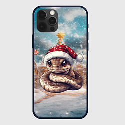 Чехол для iPhone 12 Pro Новогодняя змея символ 2025 года, цвет: 3D-черный