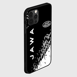 Чехол для iPhone 12 Pro Jawa - следы от шин, цвет: 3D-черный — фото 2