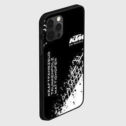 Чехол для iPhone 12 Pro KTM - следы от шин, цвет: 3D-черный — фото 2