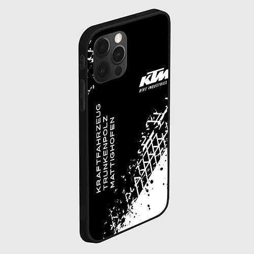Чехол iPhone 12 Pro KTM - следы от шин / 3D-Черный – фото 2