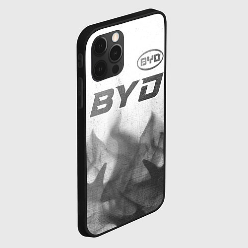 Чехол iPhone 12 Pro BYD - white gradient посередине / 3D-Черный – фото 2