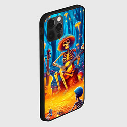 Чехол для iPhone 12 Pro Музыкальная группа скелетов на лесной поляне, цвет: 3D-черный — фото 2