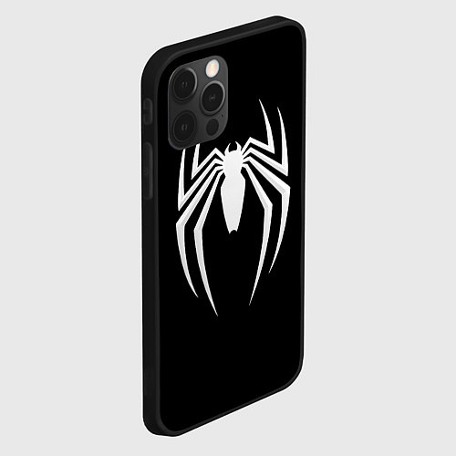 Чехол iPhone 12 Pro Black SpiderMan / 3D-Черный – фото 2