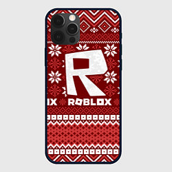 Чехол для iPhone 12 Pro Новогодний свитер ugly Roblox, цвет: 3D-черный