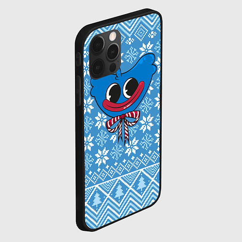 Чехол iPhone 12 Pro Huggy Wuggy миленький новогодний свитер ugly / 3D-Черный – фото 2