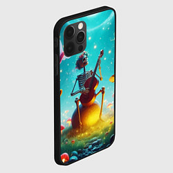 Чехол для iPhone 12 Pro Музыкальное трио скелетов дает ночной концерт, цвет: 3D-черный — фото 2