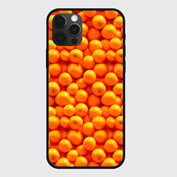Чехол для iPhone 12 Pro Новогодние мандаринки, цвет: 3D-черный