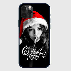 Чехол для iPhone 12 Pro Девушка с карамельной тростью, цвет: 3D-черный