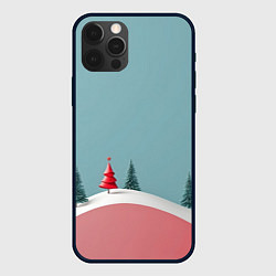 Чехол для iPhone 12 Pro Новый год минимализм, цвет: 3D-черный