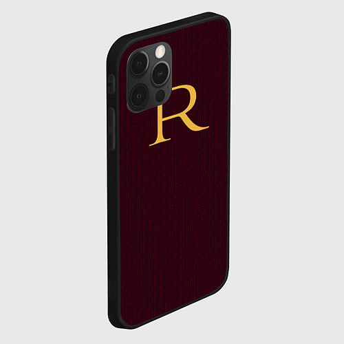 Чехол iPhone 12 Pro Weasley jumper letter R / 3D-Черный – фото 2