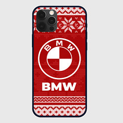 Чехол для iPhone 12 Pro Новогодний BMW, цвет: 3D-черный
