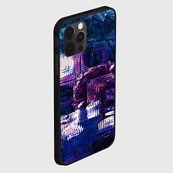 Чехол для iPhone 12 Pro Глитч текстура - искаженное пространство, цвет: 3D-черный — фото 2