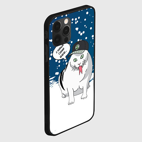 Чехол iPhone 12 Pro Котозмей Бендер - 2025 / 3D-Черный – фото 2
