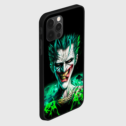 Чехол iPhone 12 Pro Безумный клоун Джокер / 3D-Черный – фото 2