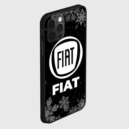 Чехол iPhone 12 Pro Снежный Fiat / 3D-Черный – фото 2
