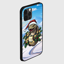 Чехол для iPhone 12 Pro Агрессивная новогодняя змея, цвет: 3D-черный — фото 2