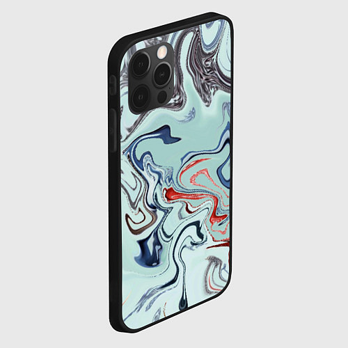 Чехол iPhone 12 Pro Crazy waves / 3D-Черный – фото 2