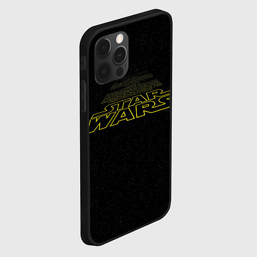 Чехол iPhone 12 Pro Star Wars - вступительные титры / 3D-Черный – фото 2