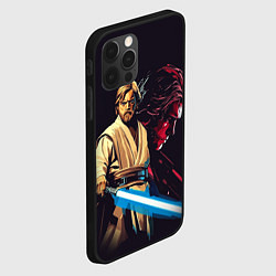 Чехол для iPhone 12 Pro Оби Ван и Энакин - Звездные войны, цвет: 3D-черный — фото 2