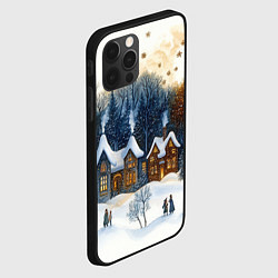 Чехол для iPhone 12 Pro Зимний вечерний город, цвет: 3D-черный — фото 2