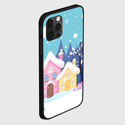 Чехол для iPhone 12 Pro Новогодние милые домики, цвет: 3D-черный — фото 2