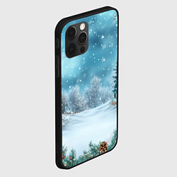 Чехол для iPhone 12 Pro Новогодний снег, цвет: 3D-черный — фото 2