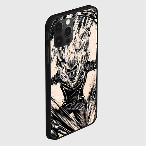 Чехол iPhone 12 Pro Ghost Rider / 3D-Черный – фото 2