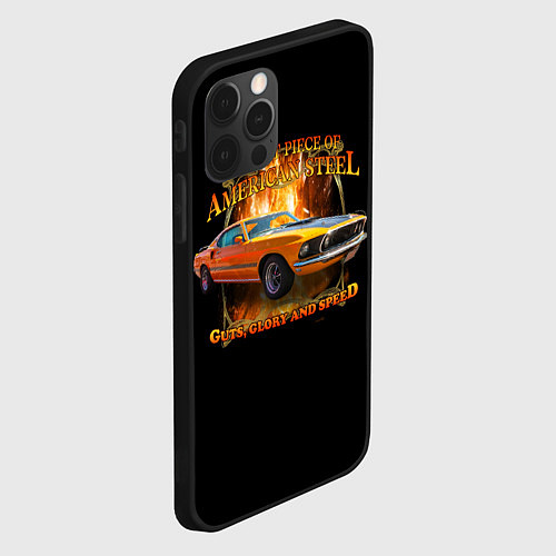 Чехол iPhone 12 Pro Автомобиль Ford Mustang / 3D-Черный – фото 2