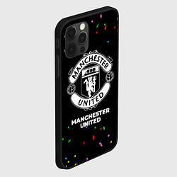 Чехол для iPhone 12 Pro Manchester United конфети, цвет: 3D-черный — фото 2