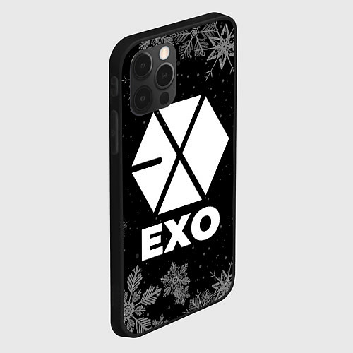 Чехол iPhone 12 Pro Снежный Exo / 3D-Черный – фото 2